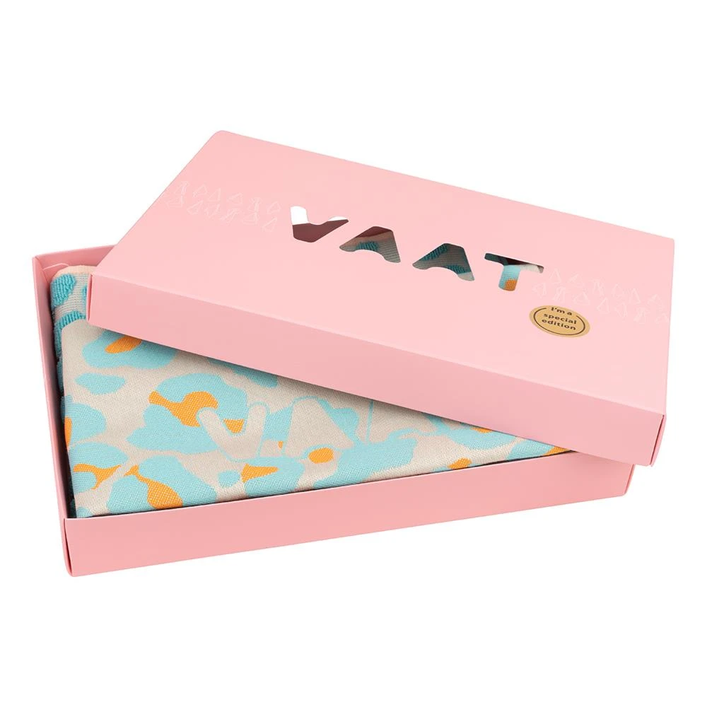 VAAT Gift set Thee/handdoek - Leopard - turquoise/hermes oranje