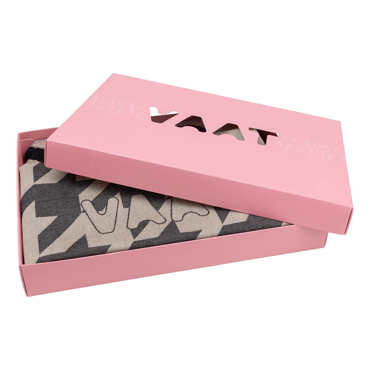 VAAT Gift set Thee/handdoek - Pied de poule - zwart/zand