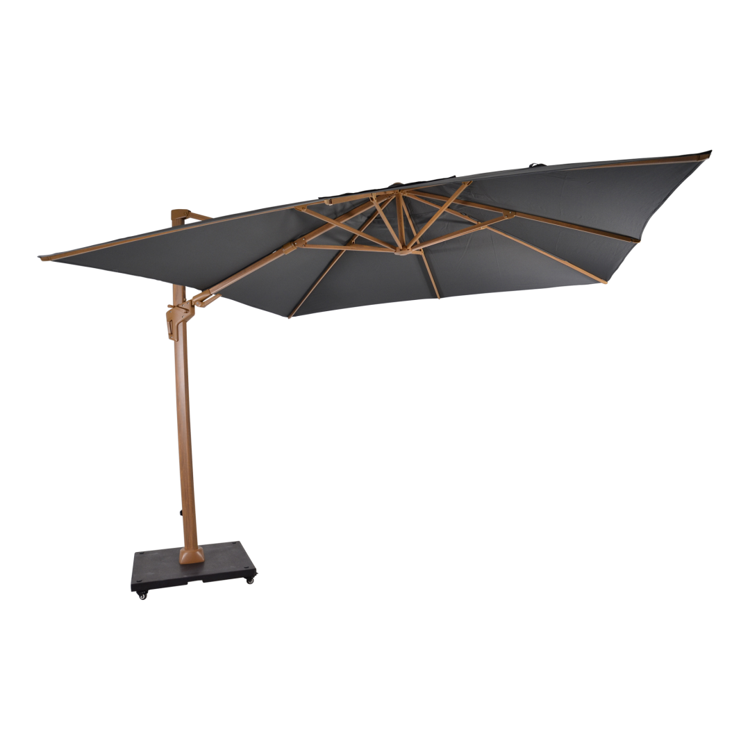 Zweefparasol VirgoFlex houtlook grijs